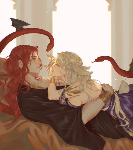 Art of Messmer and my OC from Elden Ring.